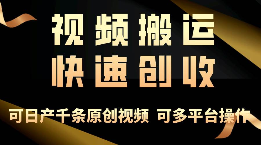 一步一步教你赚大钱！仅视频搬运，月入3万+，轻松上手，打通思维，处处...-猪猪博客网