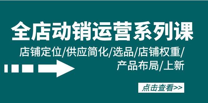 全店·动销运营系列课：店铺定位/供应简化/选品/店铺权重/产品布局/上新-猪猪博客网