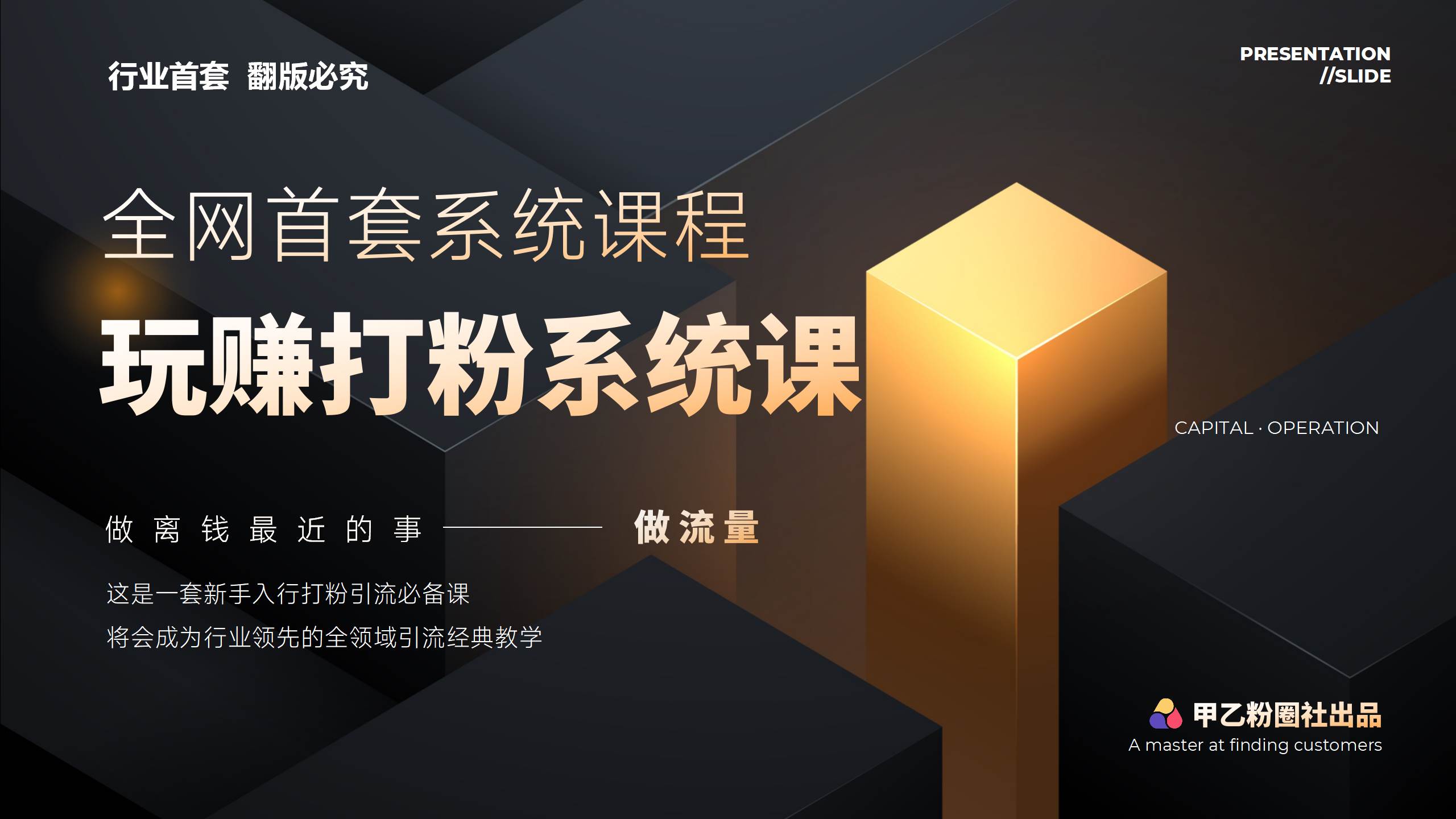 全网首套系统打粉课，日入3000+，手把手各行引流SOP团队实战教程-猪猪博客网