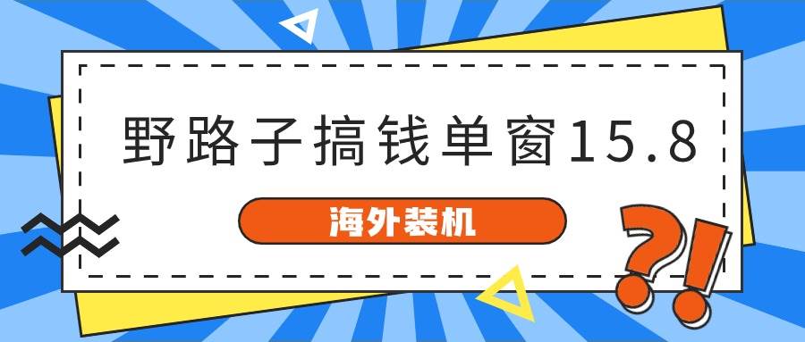 海外装机，野路子搞钱，单窗口15.8，已变现10000+-猪猪博客网