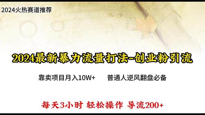 2024年最新暴力流量打法，每日导入300+，靠卖项目月入10W+-猪猪博客网