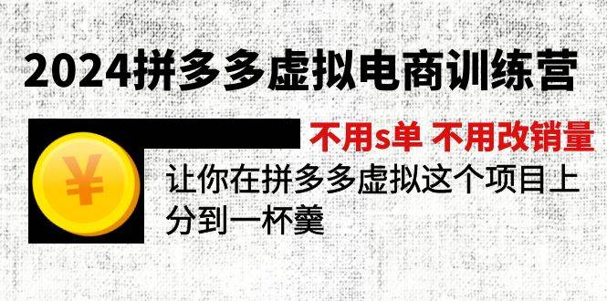2024拼多多虚拟电商训练营 不s单 不改销量  做虚拟项目分一杯羹(更新10节)-猪猪博客网