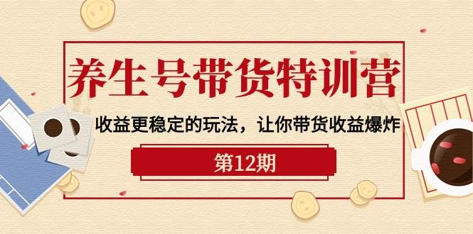 养生号带货特训营【12期】收益更稳定的玩法，让你带货收益爆炸-9节直播课-猪猪博客网