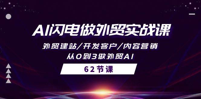 AI闪电做外贸实战课，外贸建站/开发客户/内容营销/从0到3做外贸AI-62节-猪猪博客网