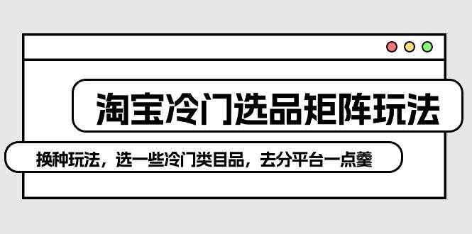淘宝冷门选品矩阵玩法：换种玩法，选一些冷门类目品，去分平台一点羹-猪猪博客网