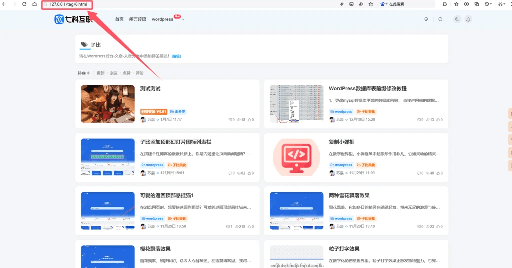 子比主题修改tag标签固定链接-猪猪博客网